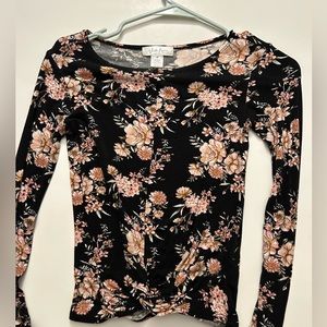 Black Floral Long Sleeve